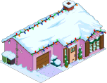 Casa rosa natalizia